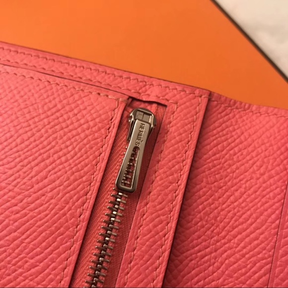 Hermès bearn wallet , rose azalee with gold buckle - Picture 5 of 5